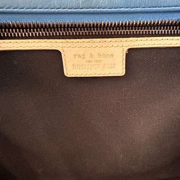 Rag & Bone Small Blue Leather Pilot Bag - Picture 8 of 16